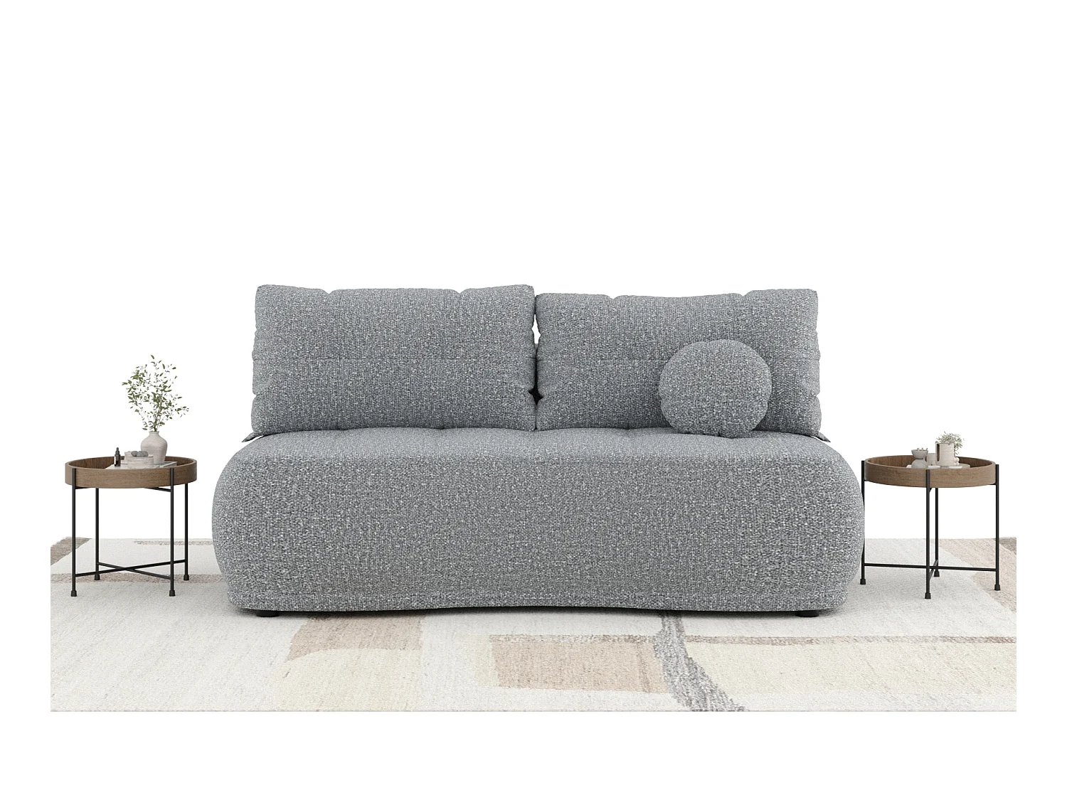 Canapé convertible Cirrus - boucle - 3 places - gris