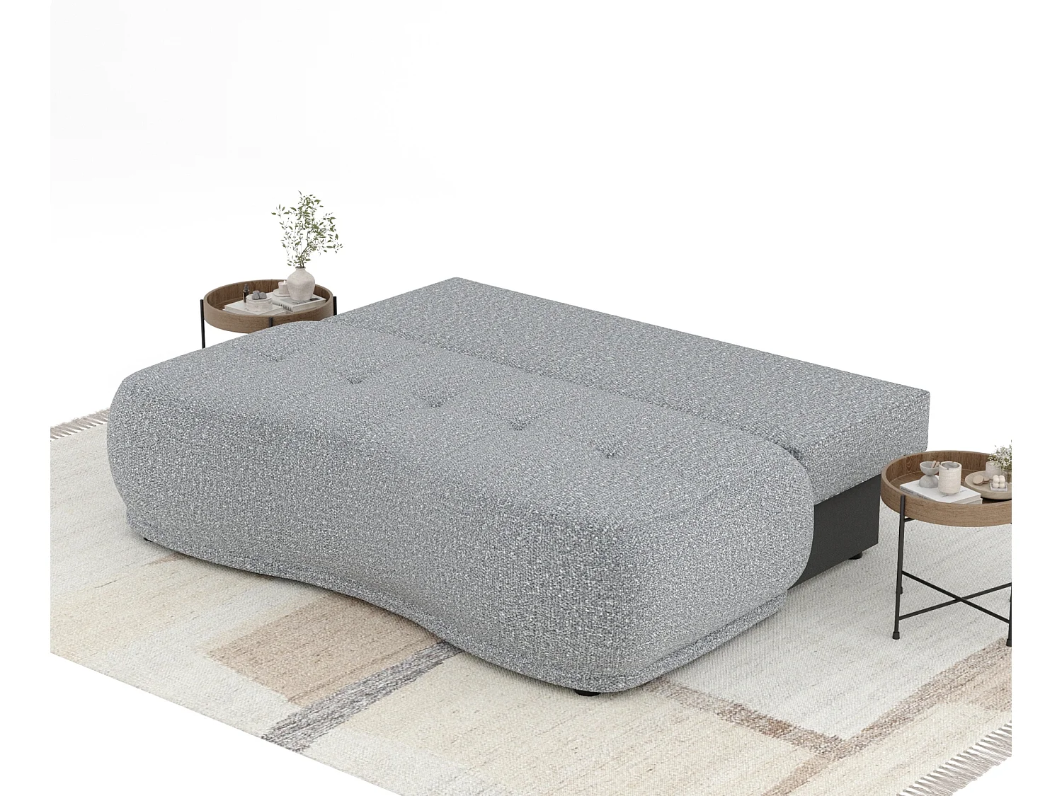 Canapé convertible Cirrus - boucle - 3 places - gris