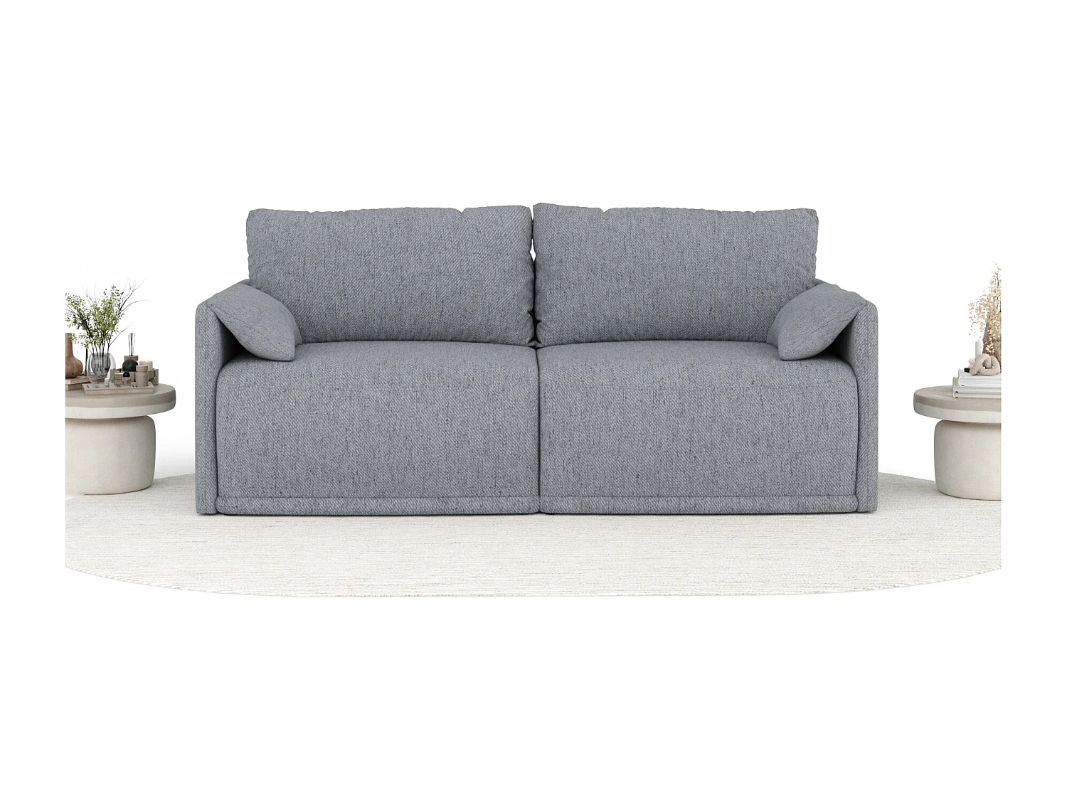 Canapé convertible Nappa - toile tissée - 3 places - gris