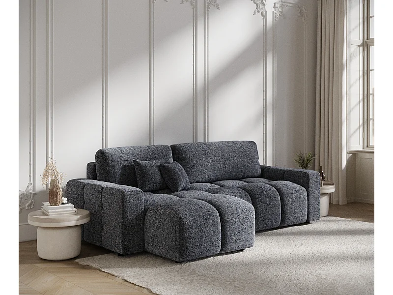 Ecksofa mit Schlaffunktion Ucci - Webstoff - Vier-Personen - marineblau