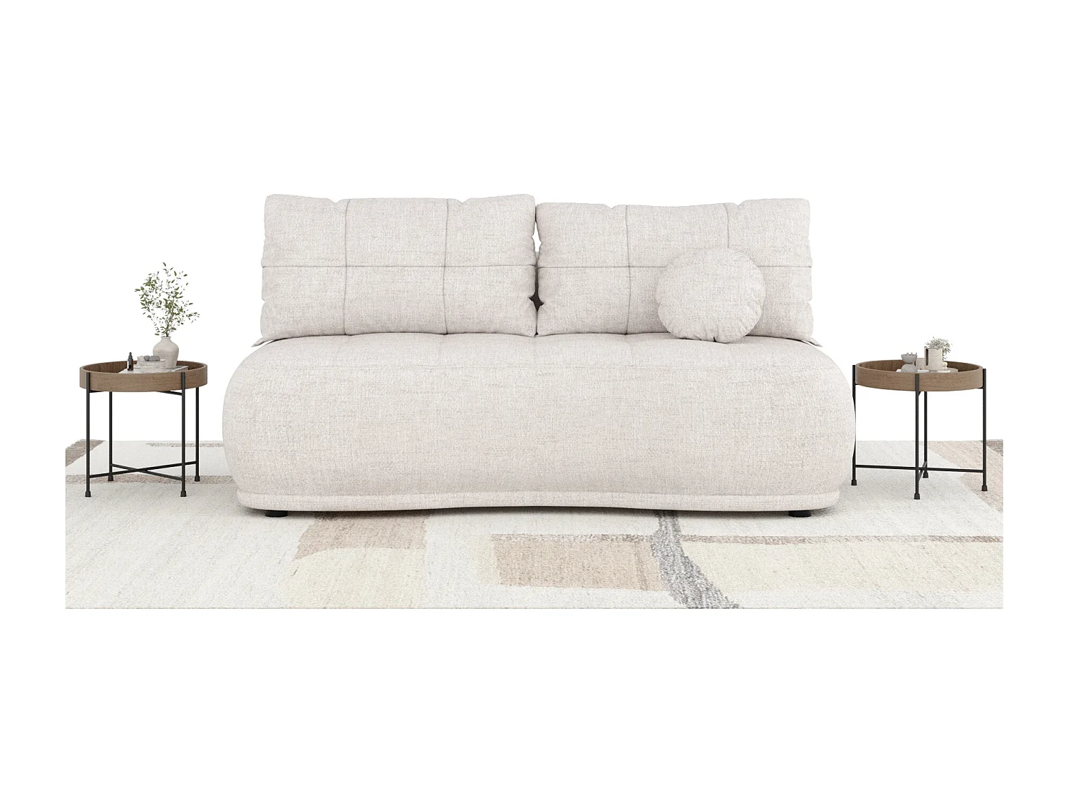 Canapé convertible Cirrus - toile tissée - 3 places - beige