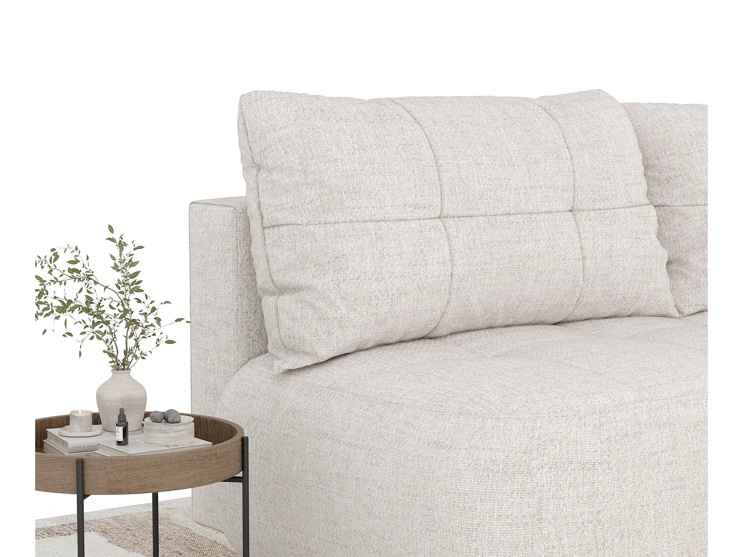 Canapé convertible Cirrus - toile tissée - 3 places - beige