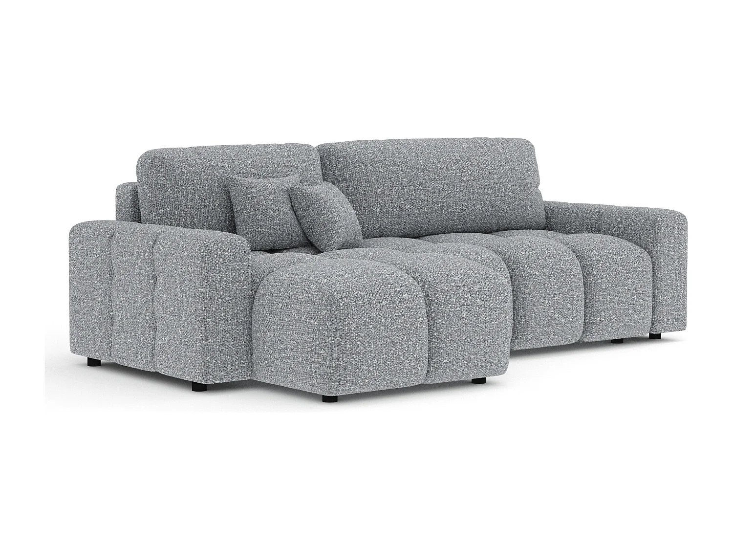 Canapé d'angle convertible Ucci - boucle - 4 places - gris