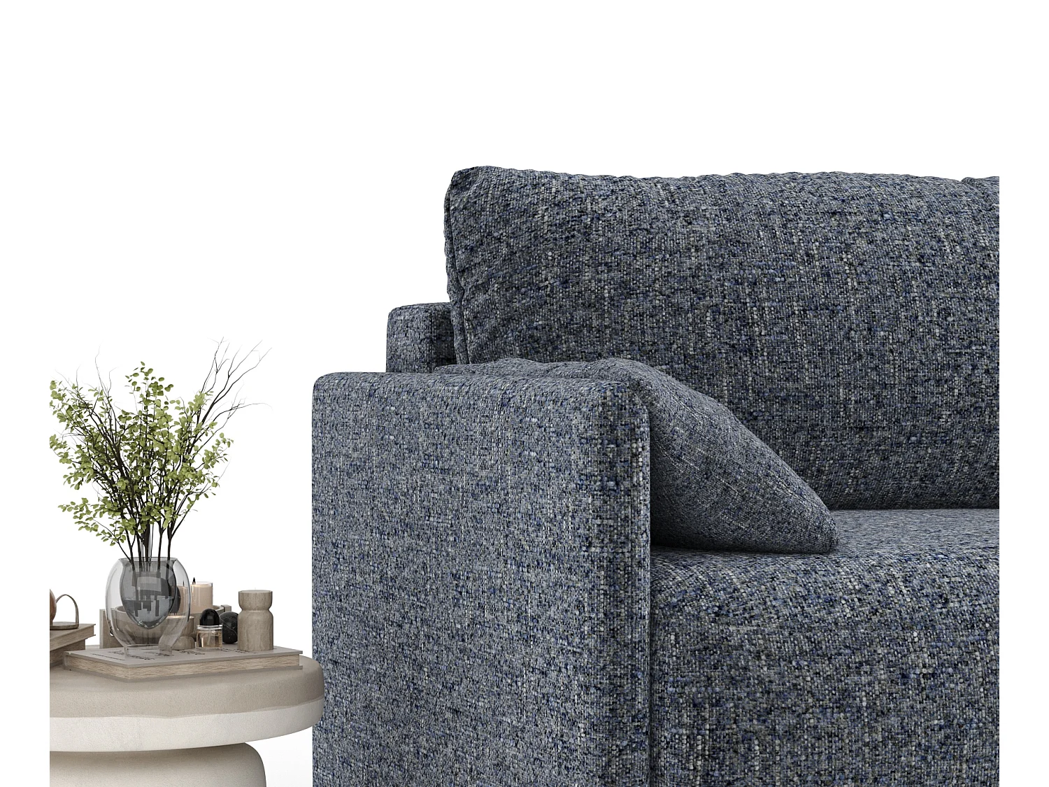 Canapé convertible Nappa - toile tissée - 3 places - bleu marine