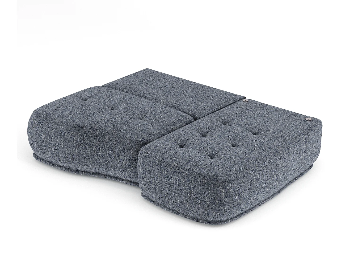 Canapé d'angle convertible Batu - toile tissée - 3 places - bleu marine