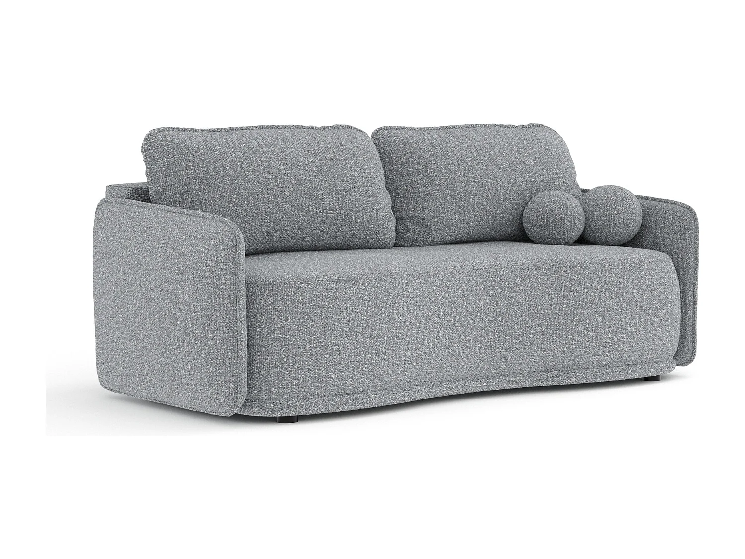 Canapé convertible Mitsis - boucle - 3 places - gris