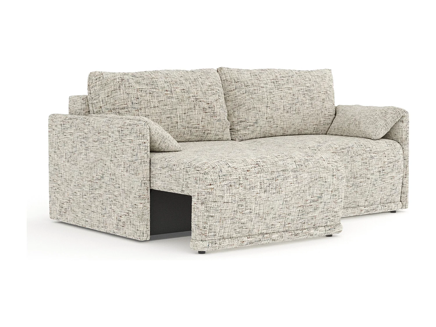 Canapé convertible Nappa - toile tissée - 3 places - beige mélangé