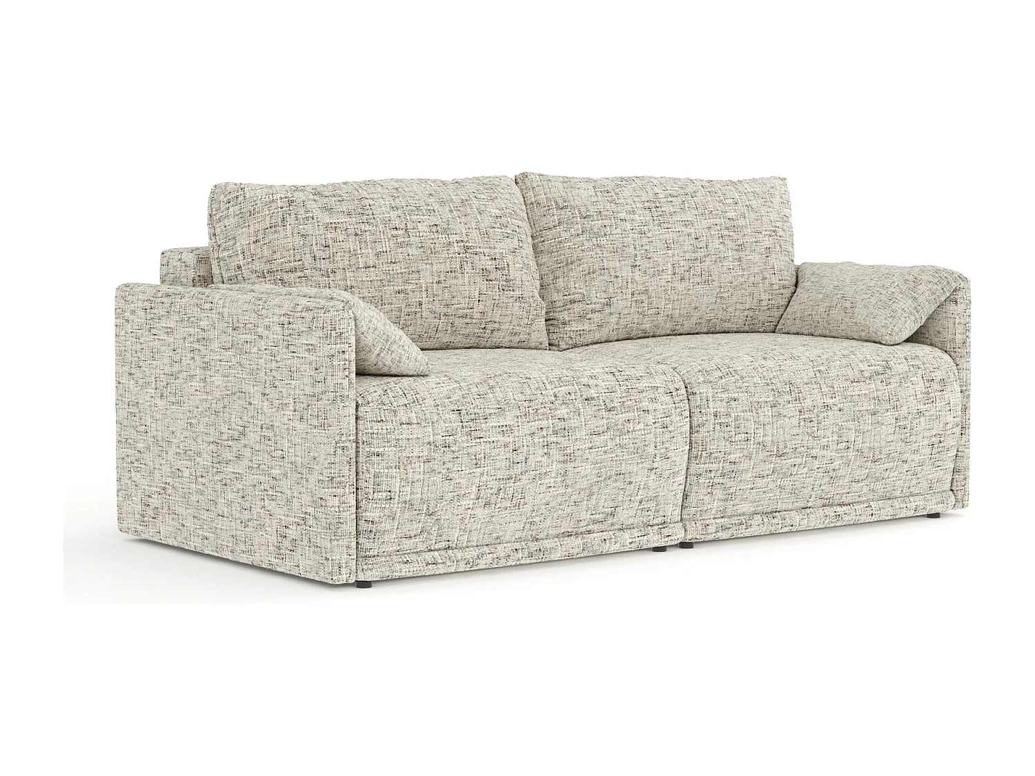 Canapé convertible Nappa - toile tissée - 3 places - beige mélangé