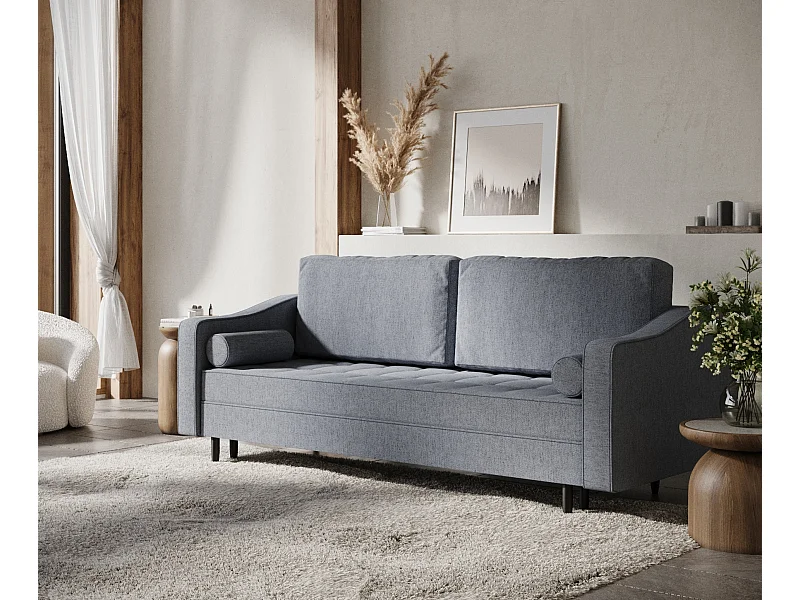 Sofa mit Schlaffunktion Zyia - Webstoff - Drei-Personen - grau