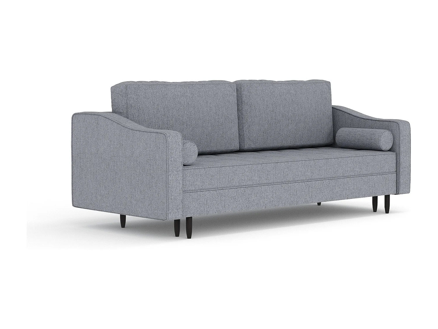 Canapé convertible Zyia - toile tissée - 3 places - gris