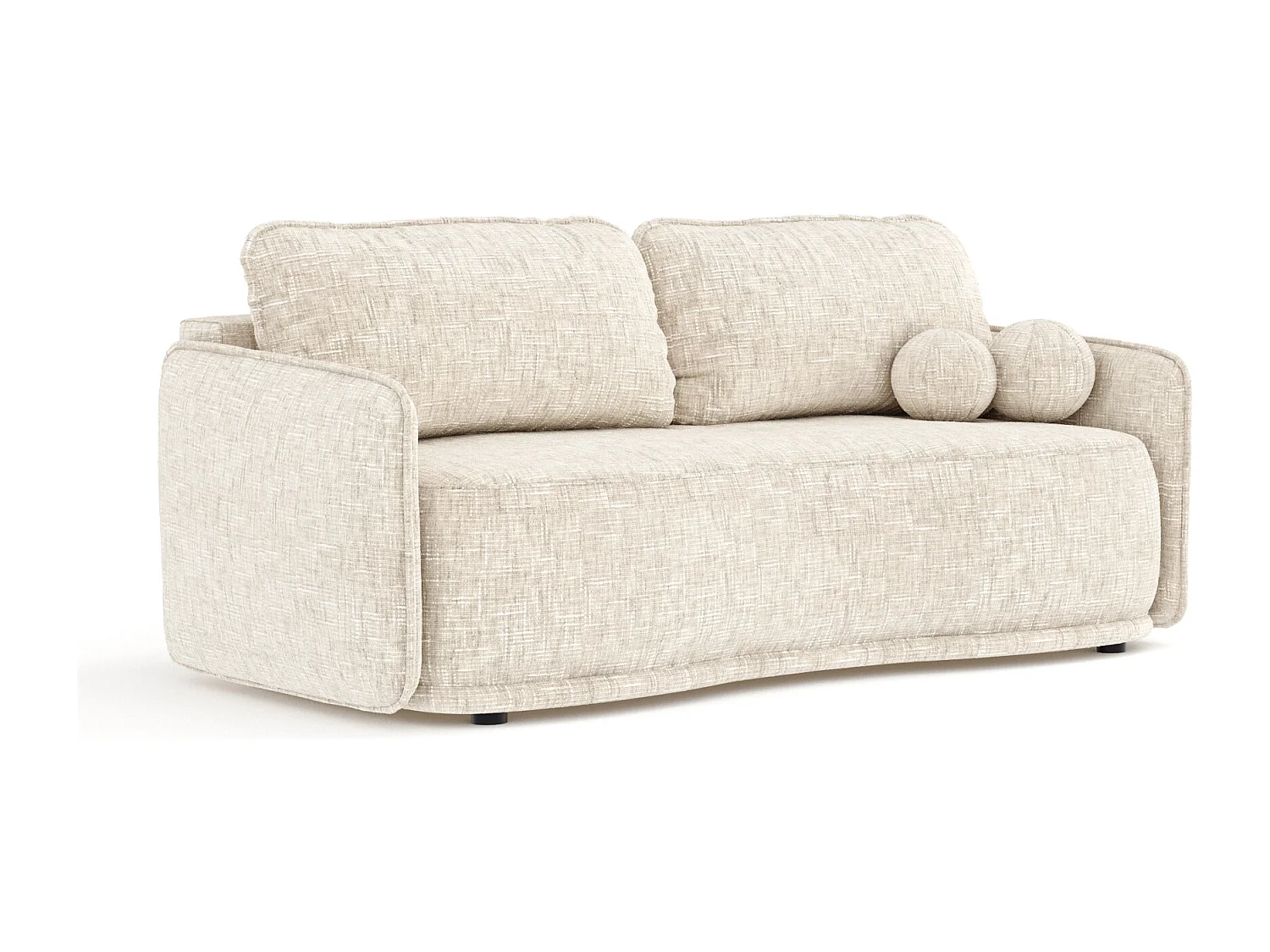 Canapé convertible Mitsis - toile tissée - 3 places - creme