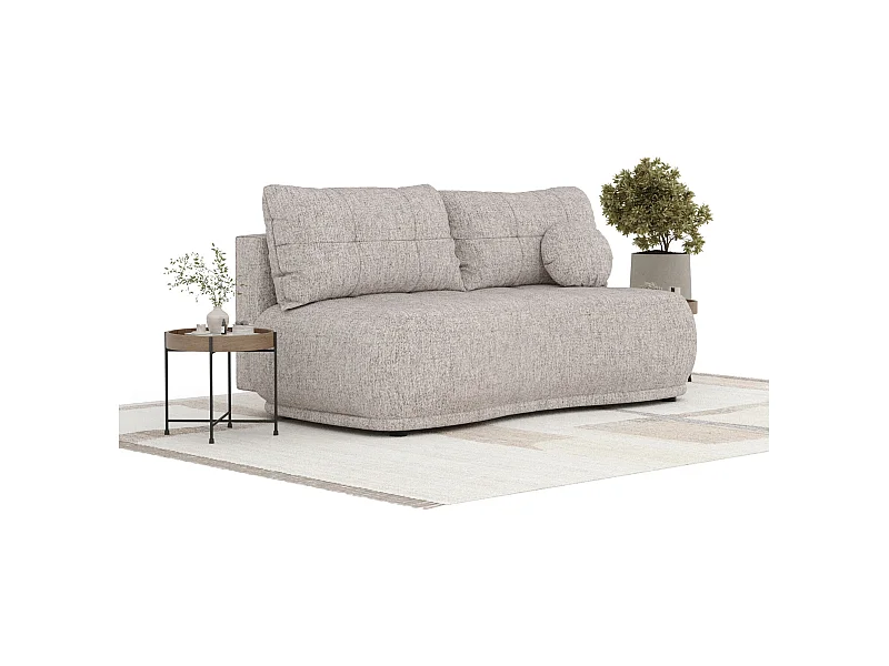 Canapé convertible Cirrus - toile tissée - 3 places - brun claire