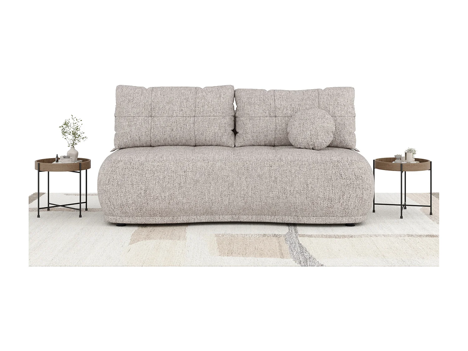 Canapé convertible Cirrus - toile tissée - 3 places - brun claire