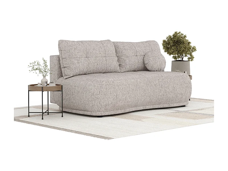 Canapé convertible Cirrus - toile tissée - 3 places - brun claire