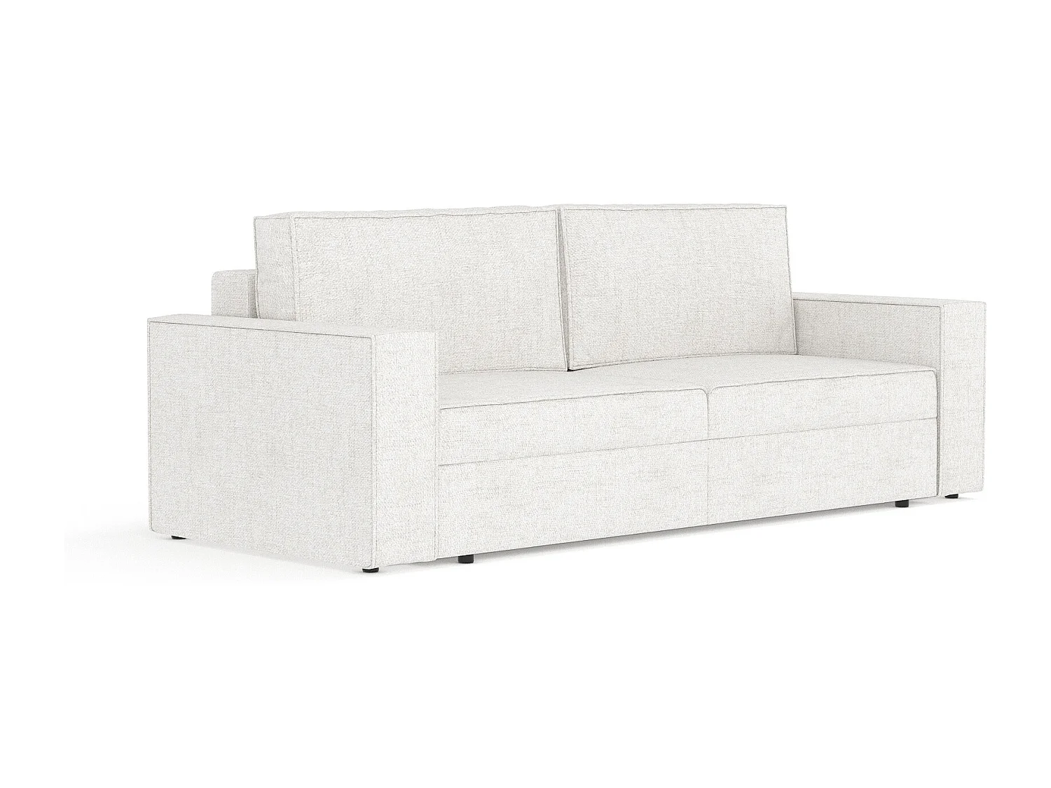 Canapé convertible Leo - toile tissée - 3 places - creme