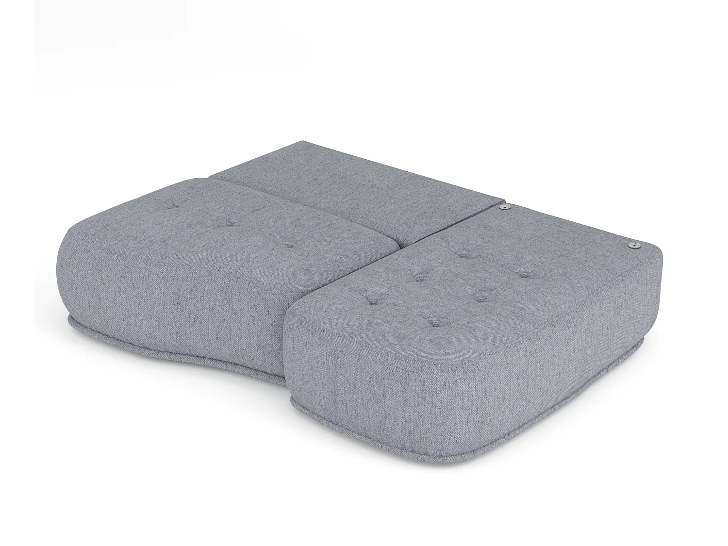 Canapé d'angle convertible Batu - toile tissée - 3 places - gris