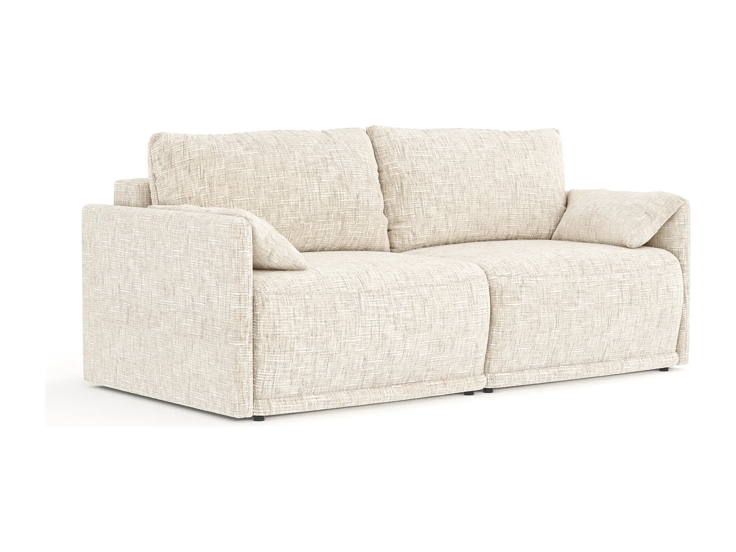 Canapé convertible Nappa - toile tissée - 3 places - creme