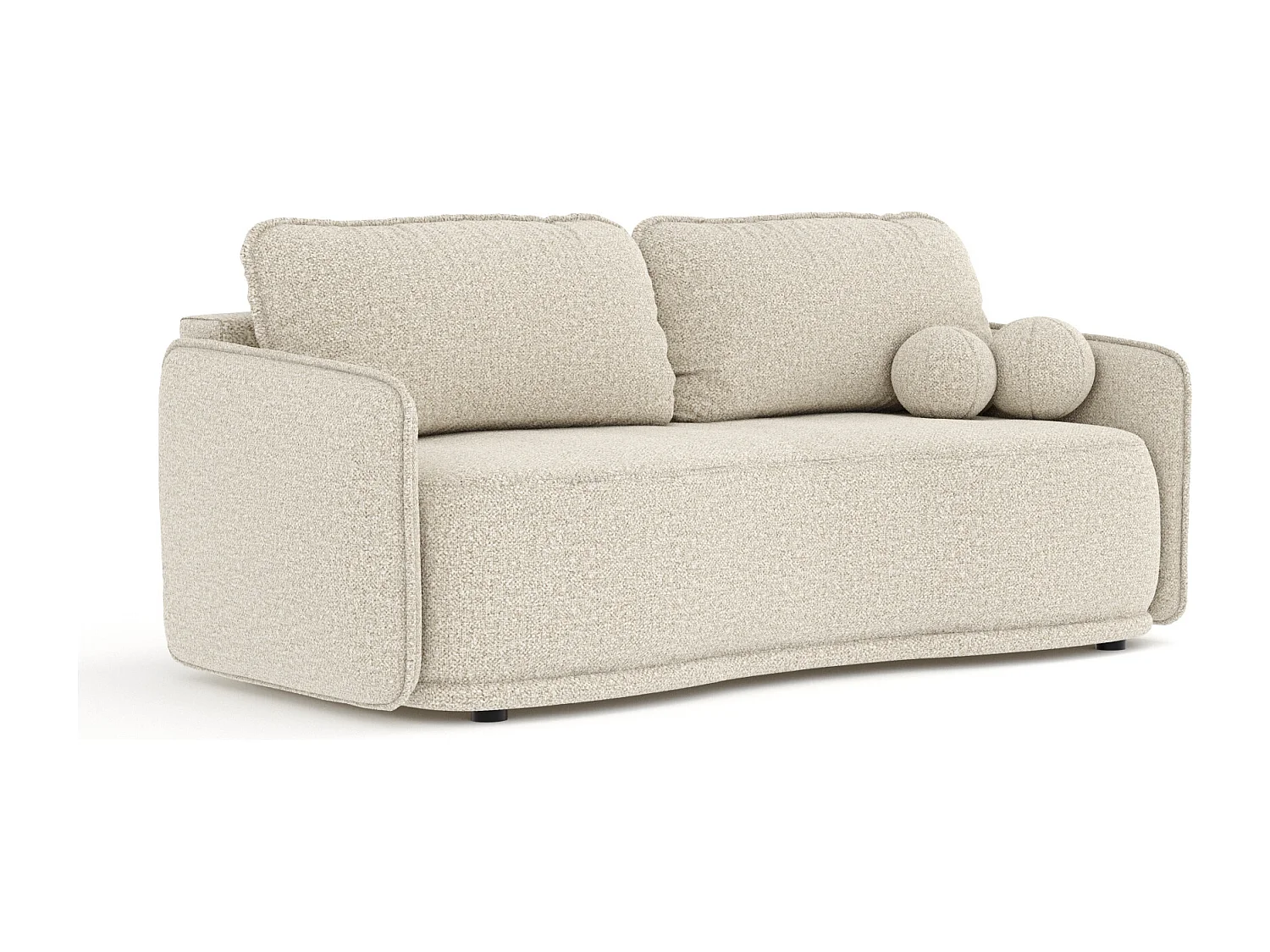Canapé convertible Mitsis - boucle - 3 places - beige