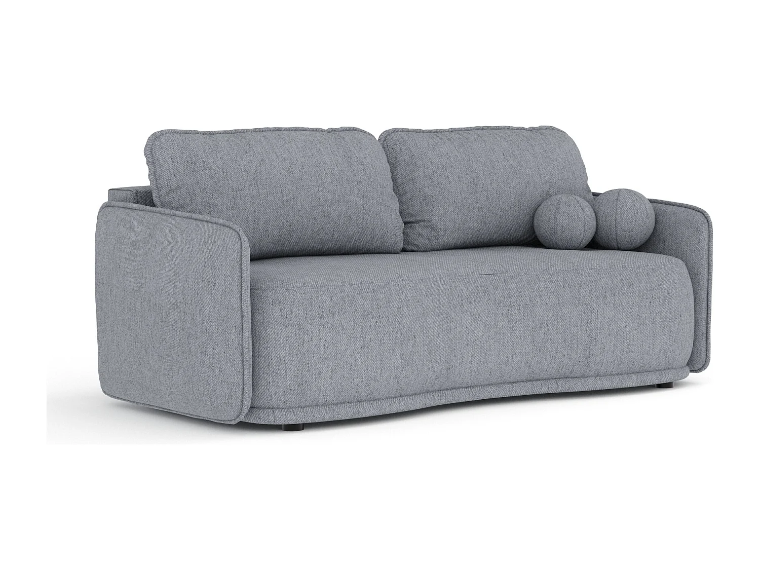 Canapé convertible Mitsis - toile tissée - 3 places - gris