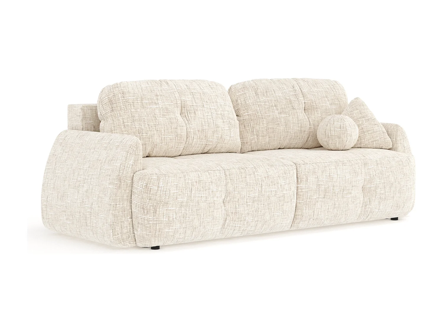 Canapé convertible Loca - toile tissée - 3 places - creme