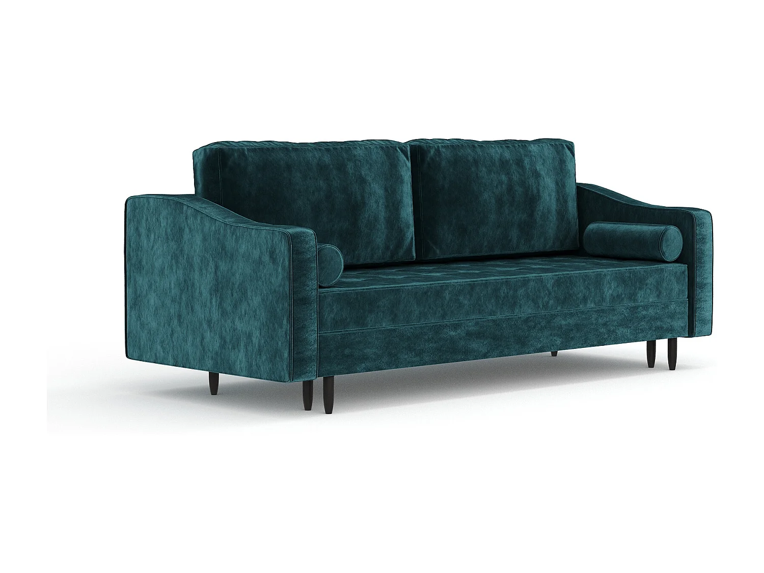 Canapé convertible Zyia - velours - 3 places - turquoise