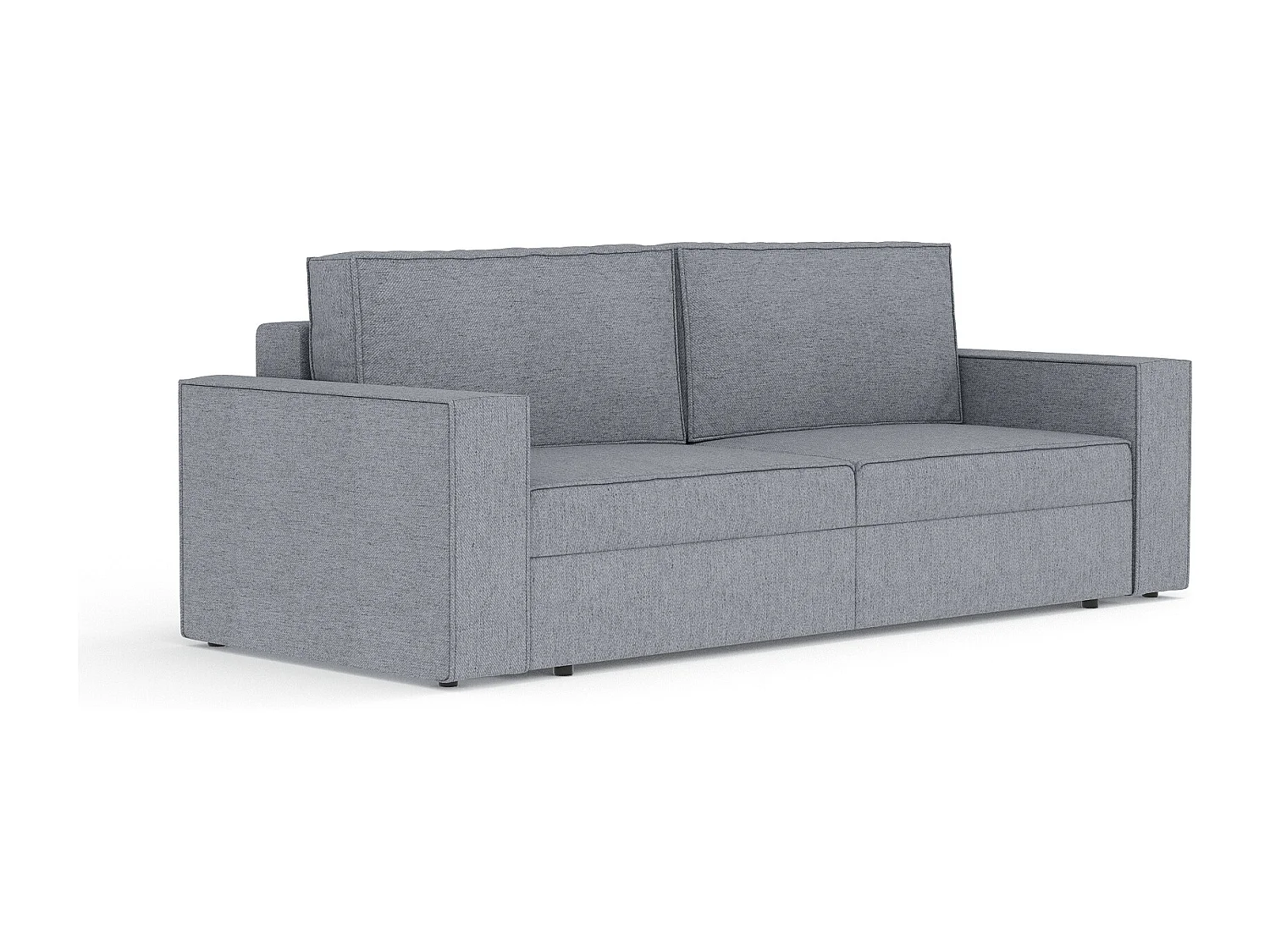 Canapé convertible Leo - toile tissée - 3 places - gris