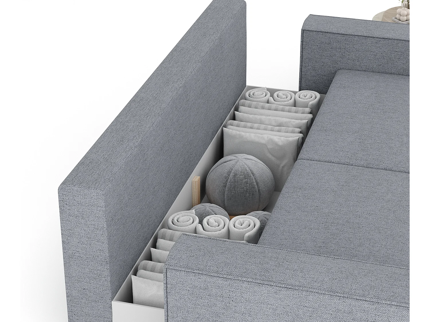 Canapé convertible Leo - toile tissée - 3 places - gris