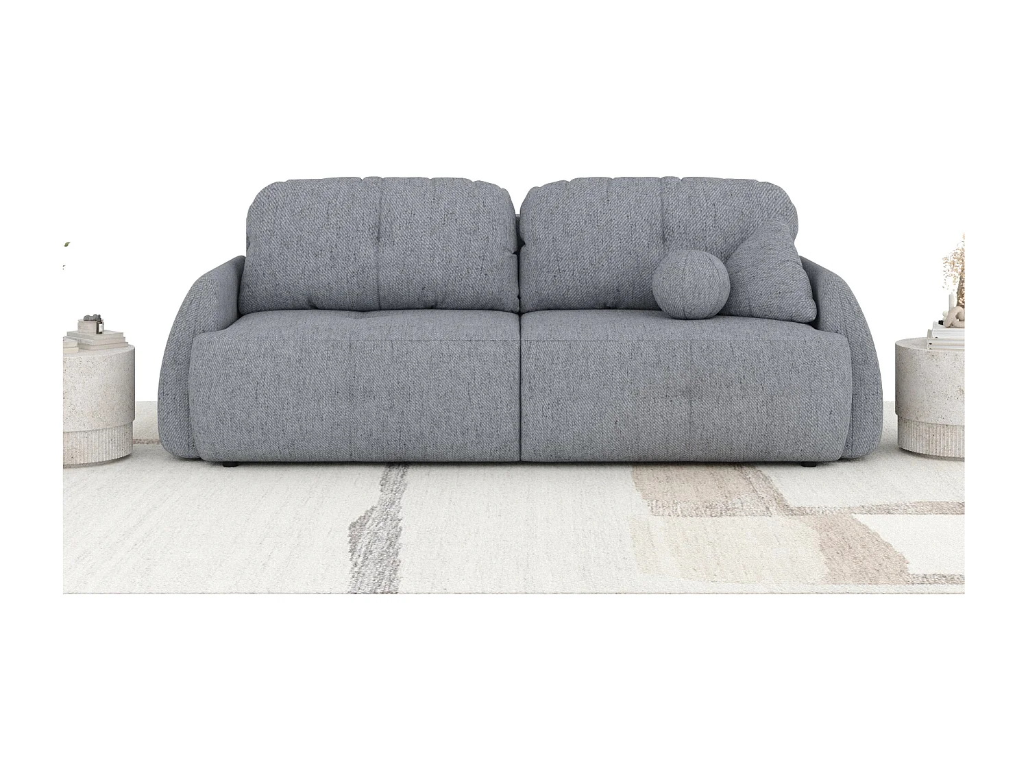 Canapé convertible Loca - toile tissée - 3 places - gris