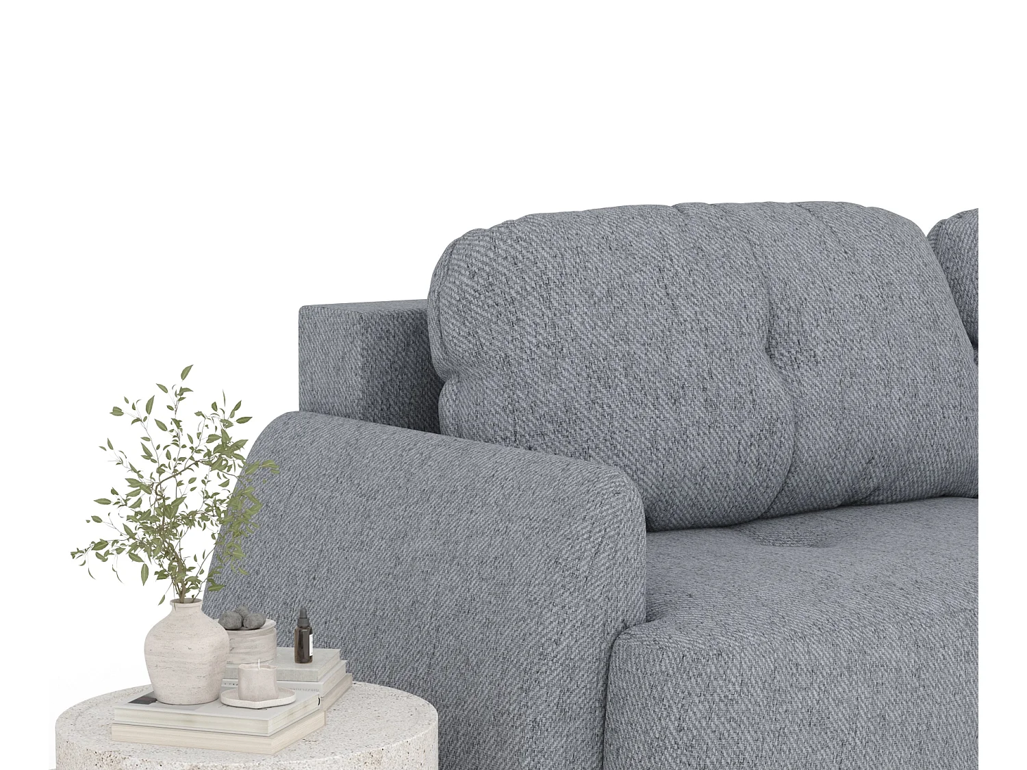 Canapé convertible Loca - toile tissée - 3 places - gris