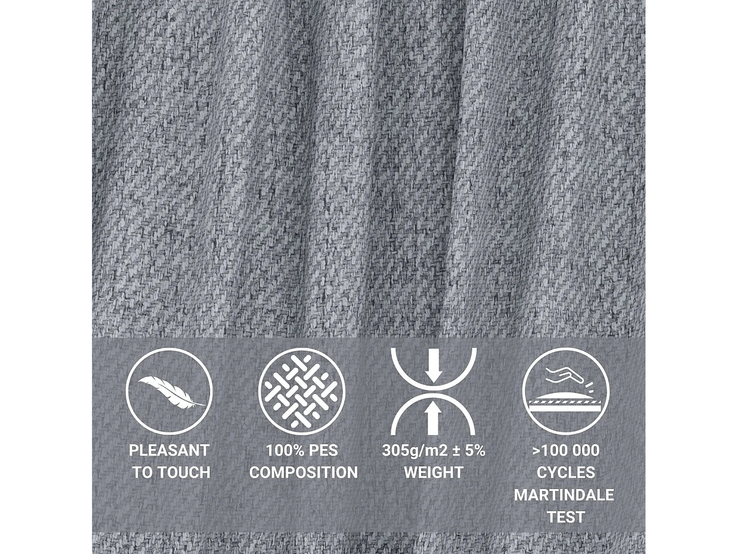 Canapé convertible Loca - toile tissée - 3 places - gris