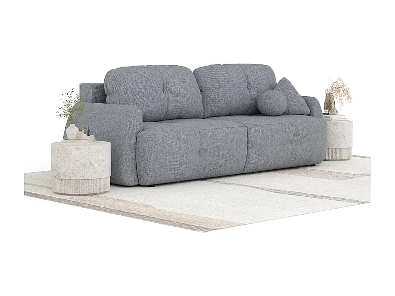 Canapé convertible Loca - toile tissée - 3 places - gris