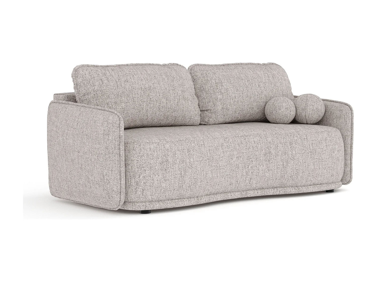 Canapé convertible Mitsis - toile tissée - 3 places - brun claire