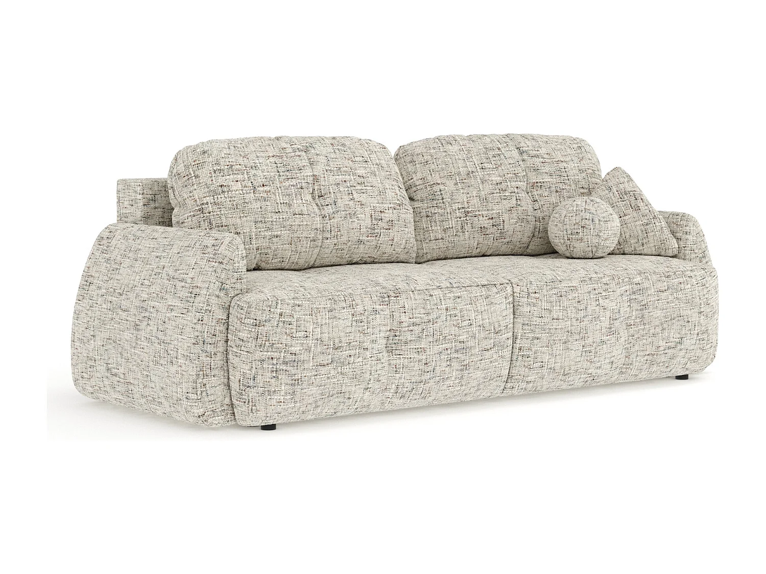 Canapé convertible Loca - toile tissée - 3 places - beige mélangé