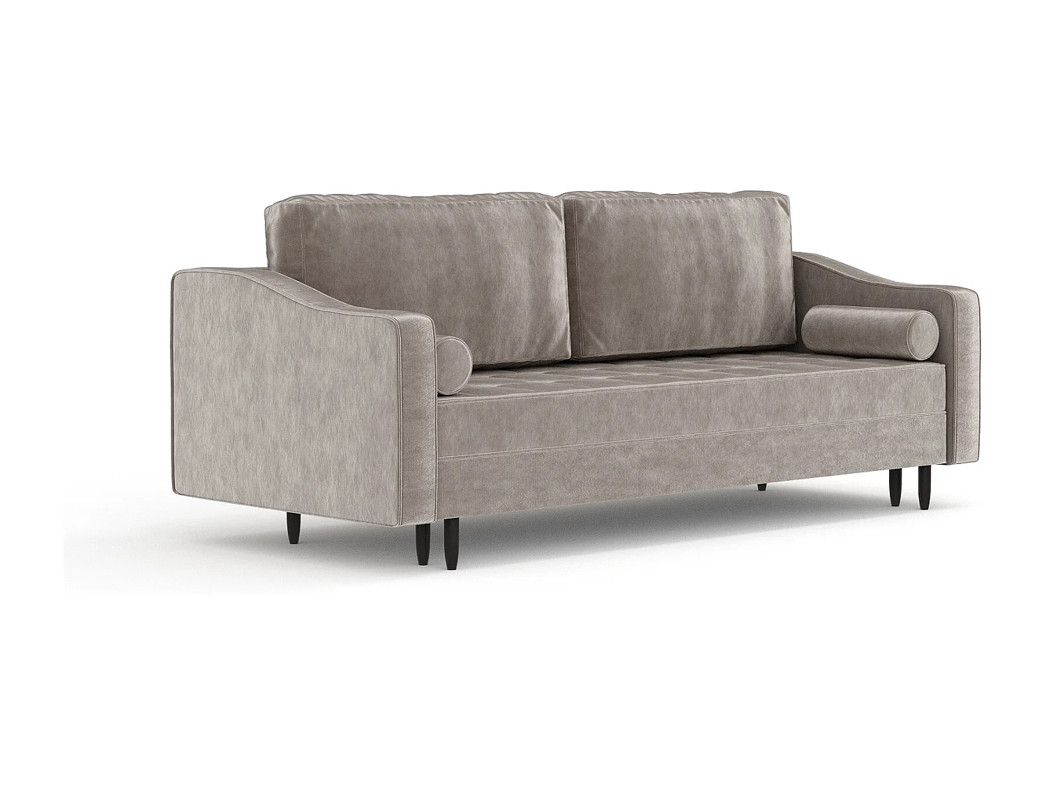 Canapé convertible Zyia - velours - 3 places - taupe