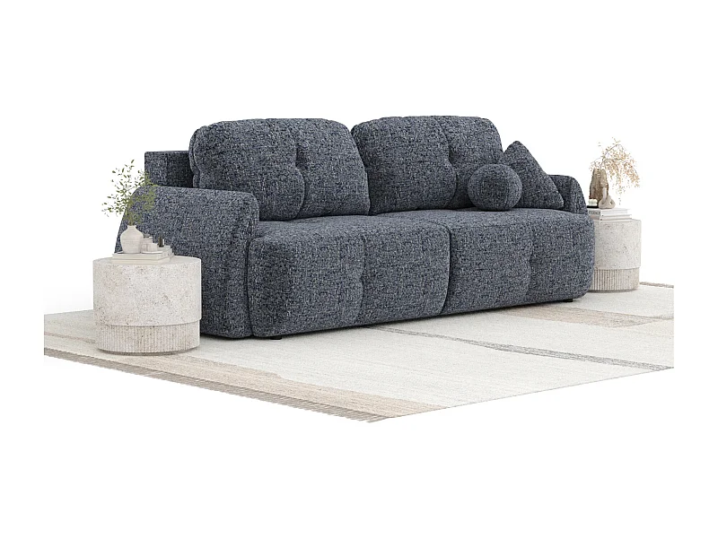 Sofa mit Schlaffunktion Loca - Webstoff - Drei-Personen - marineblau
