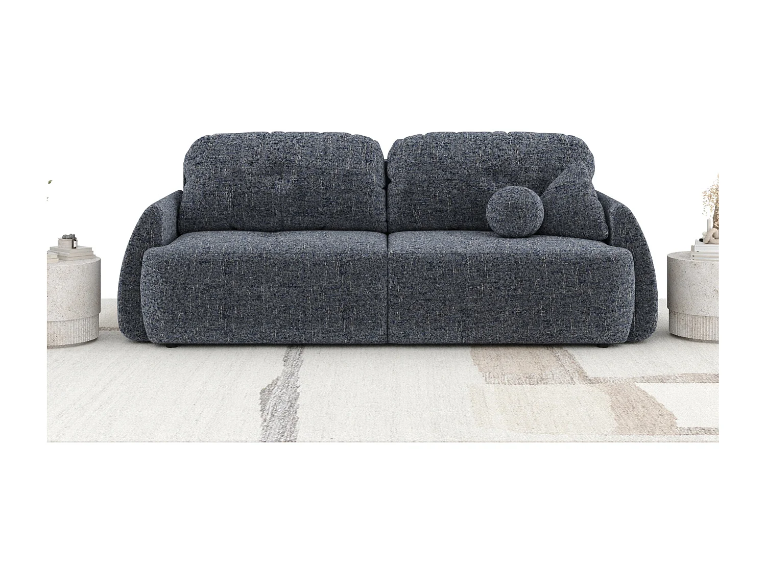 Canapé convertible Loca - toile tissée - 3 places - bleu marine