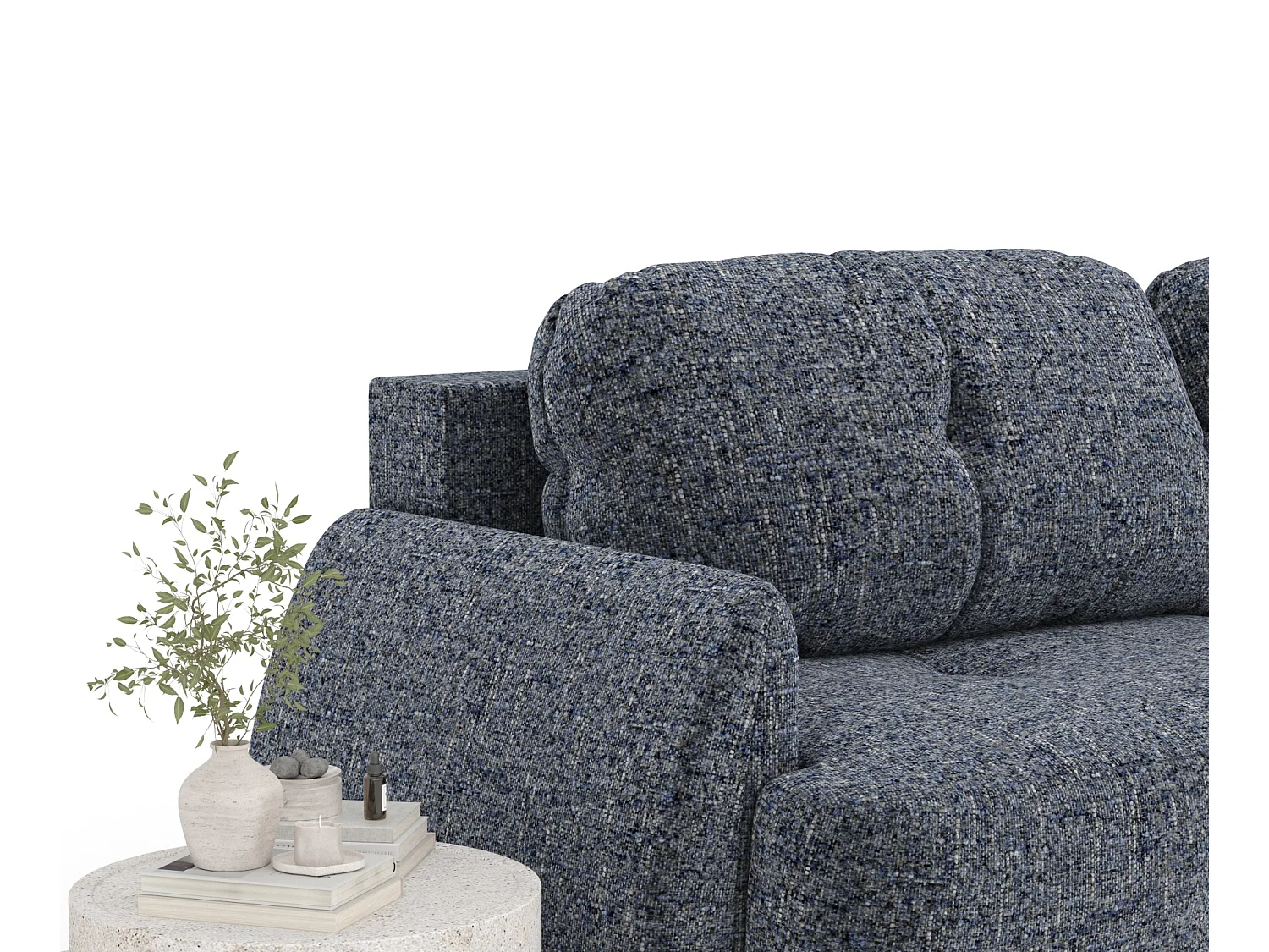 Canapé convertible Loca - toile tissée - 3 places - bleu marine