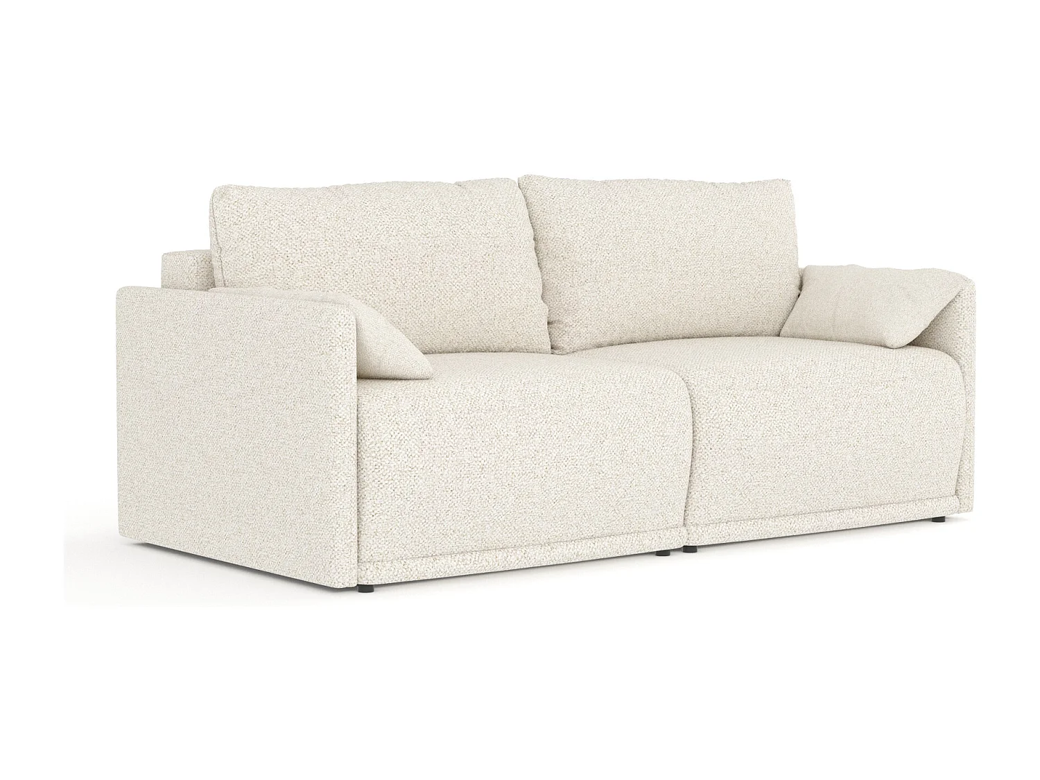 Canapé convertible Nappa - boucle - 3 places - creme