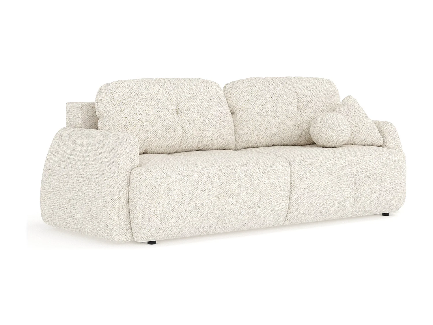 Canapé convertible Loca - boucle - 3 places - creme