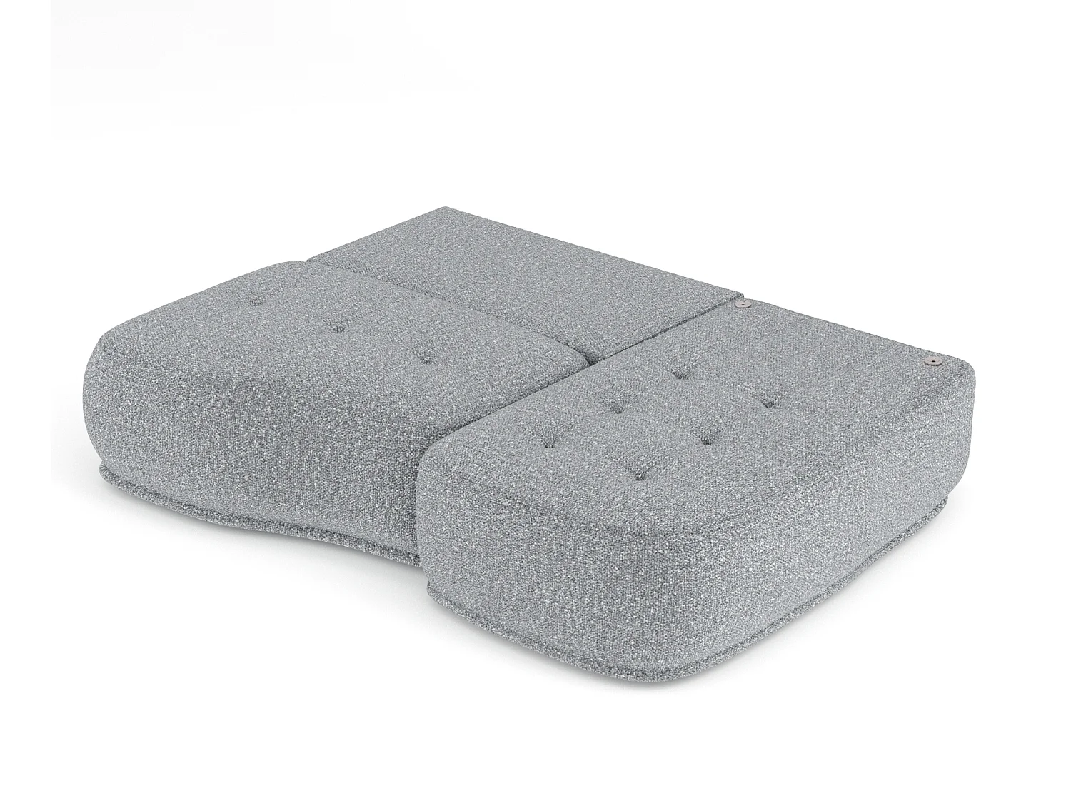 Canapé d'angle convertible Batu - boucle - 3 places - gris