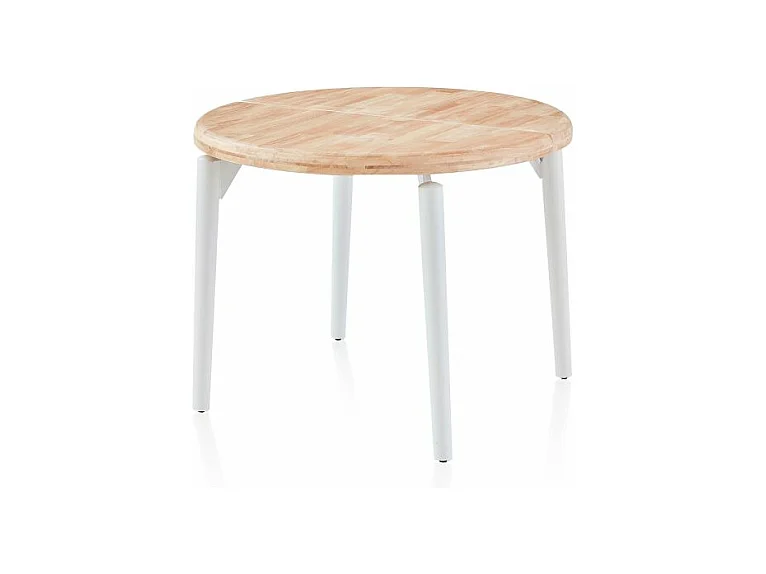 Mesa redonda extensible Padma Blanco - Roble
