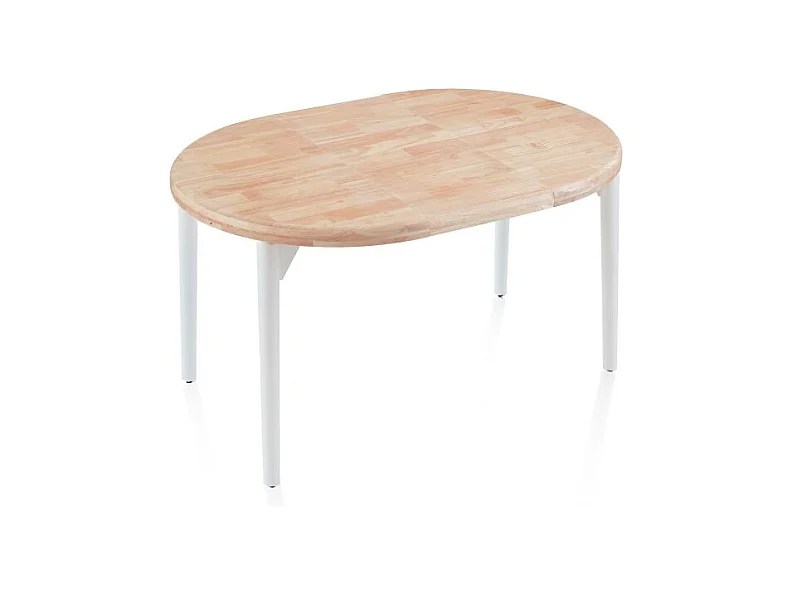 Mesa redonda extensible Padma Blanco - Roble