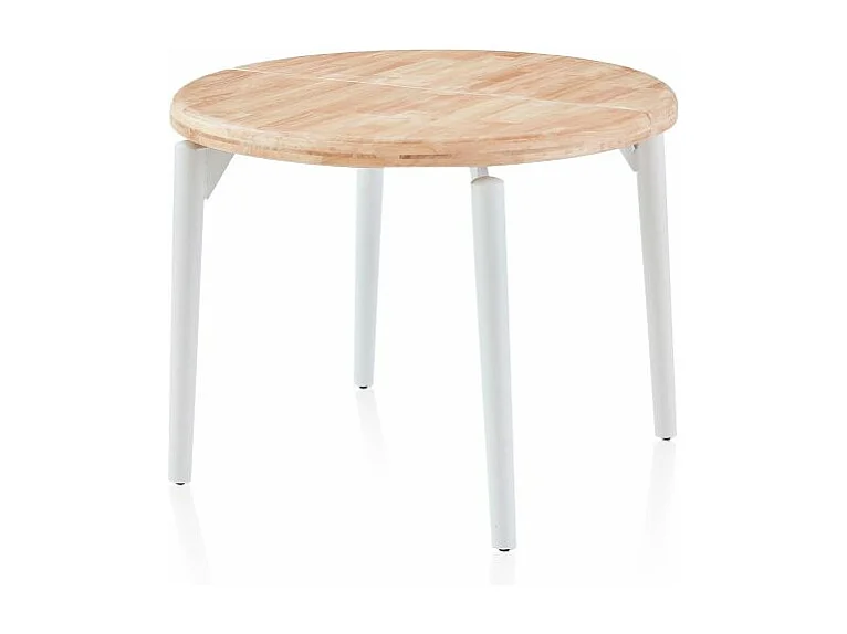 Mesa redonda extensible Padma Blanco - Roble