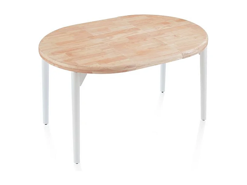 Mesa redonda extensible Padma Blanco - Roble