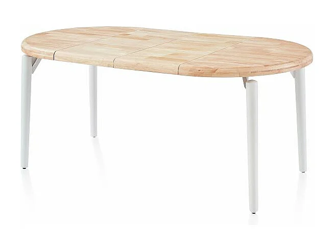 Mesa redonda extensible Padma Blanco - Roble