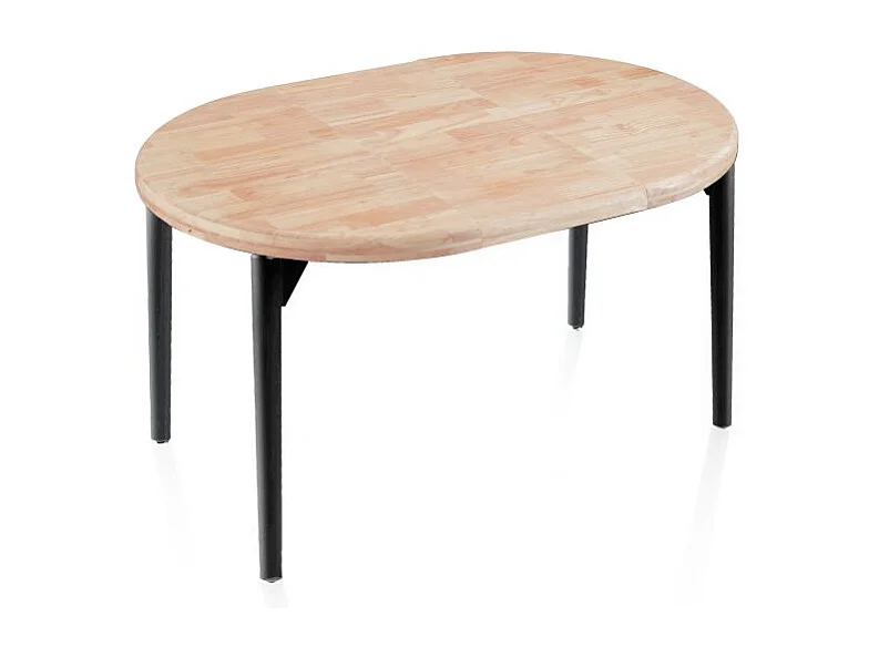 Mesa redonda extensible Padma Negro - Roble