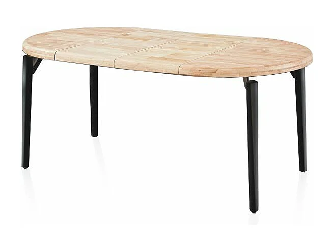 Mesa redonda extensible Padma Negro - Roble