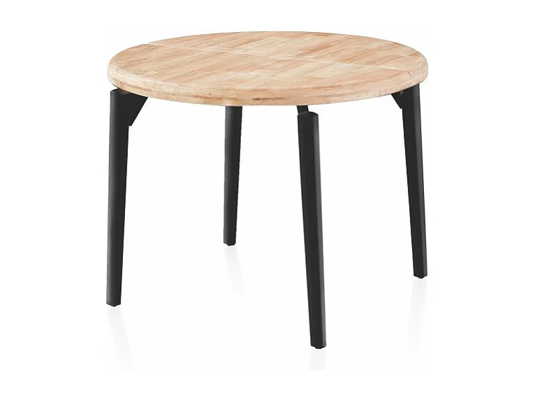 Mesa redonda extensible Padma Negro - Roble