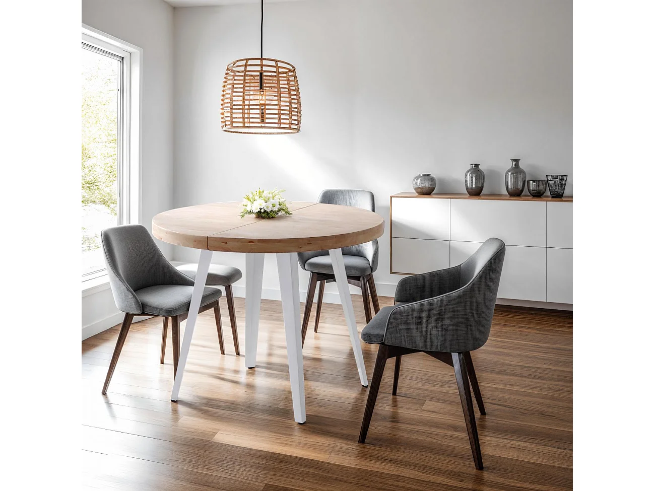 Mesa redonda Berg extensible 120-200