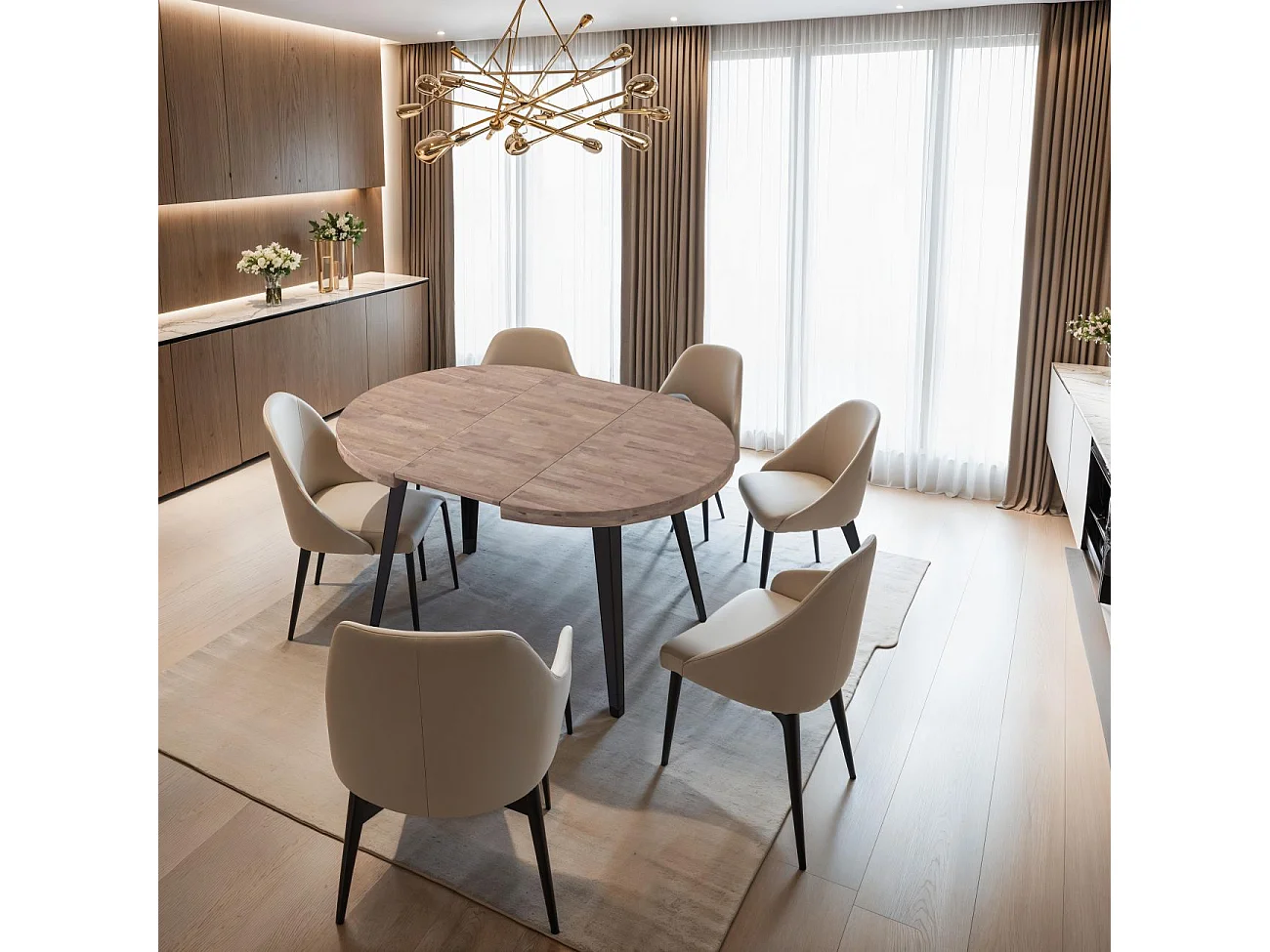 Mesa redonda Berg extensible 120-200